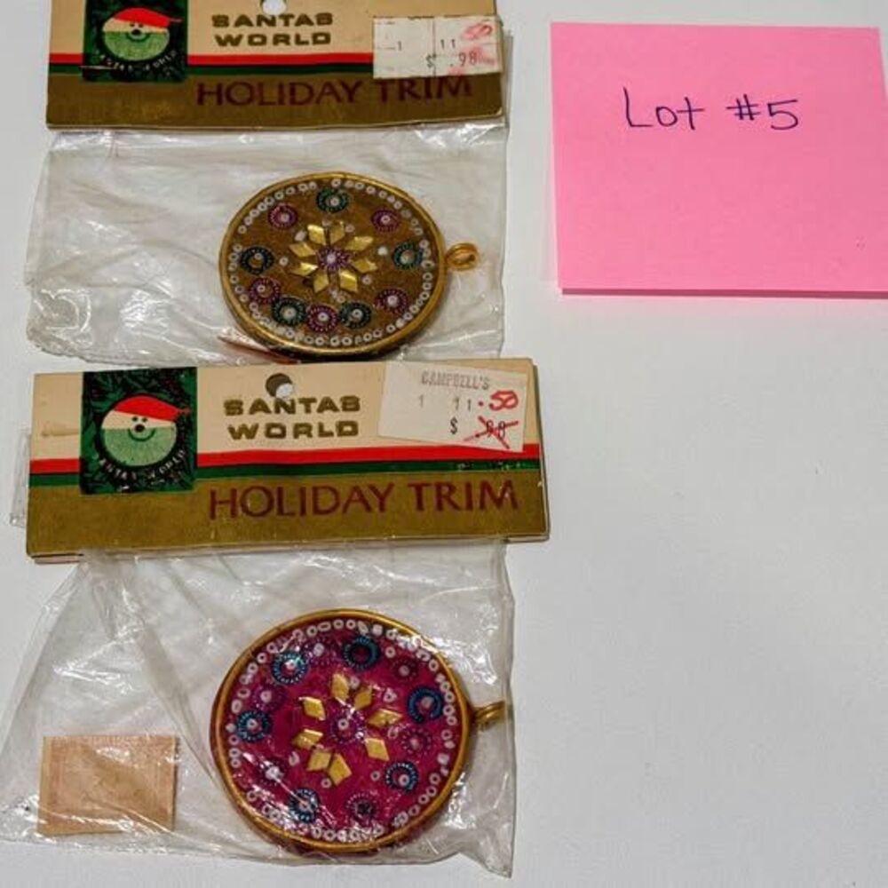 #5 Vintage Kurt S. Adler Beaded Ornaments Lot of 2 (New Old Stock)